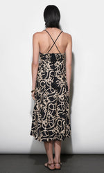 Load image into Gallery viewer, Tara Braided Strap Midi Dress in Black

