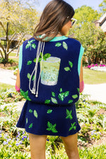 Load image into Gallery viewer, Mint Julep Queen Sweater Vest in Navy
