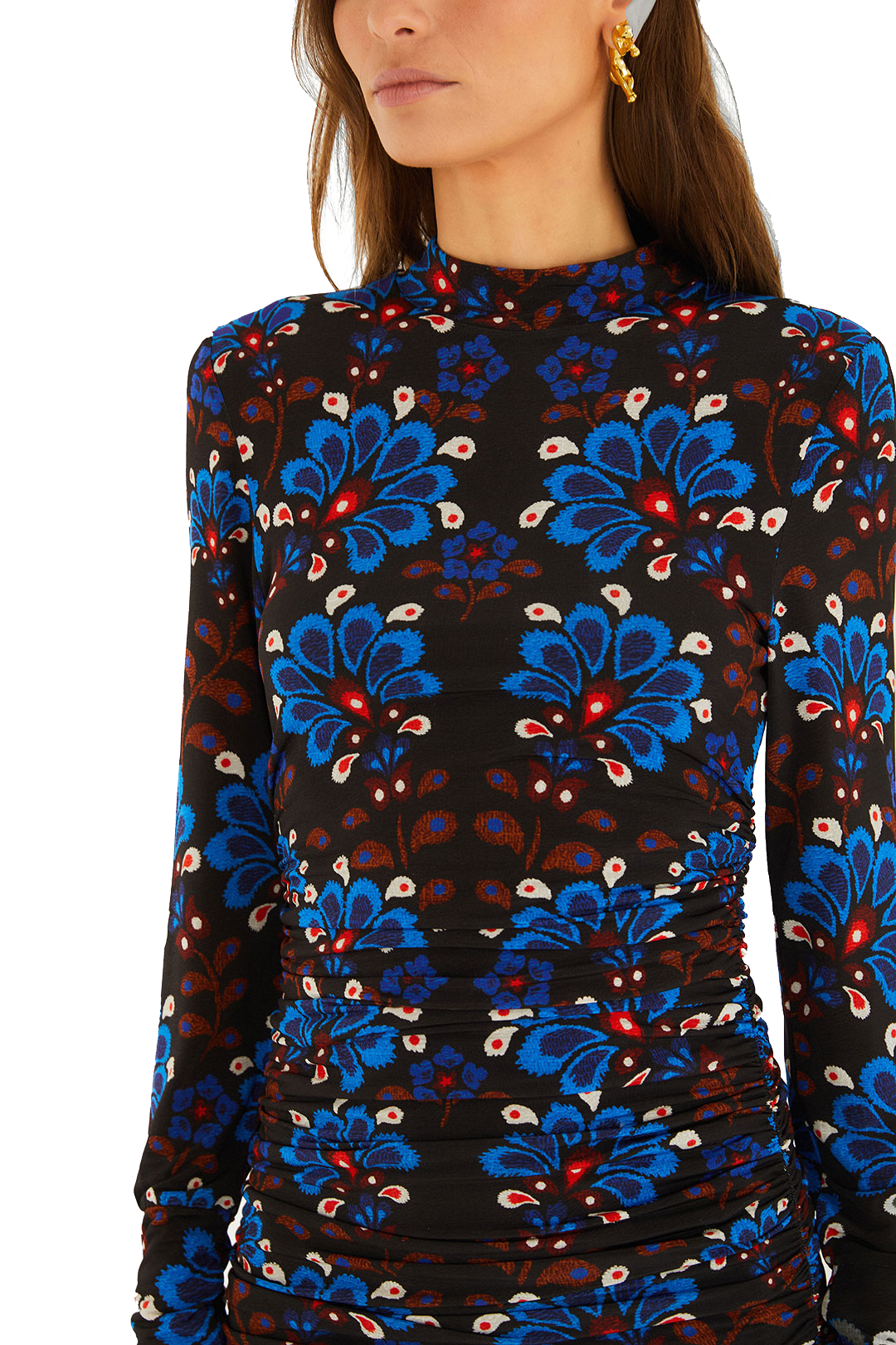 Latina Scarf Jersey Mini Dress in Black