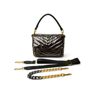 The Muse Bag in Dark Mocha Patent
