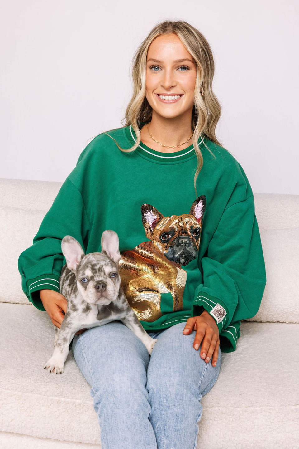 French Bulldog Sweatshirt in Green