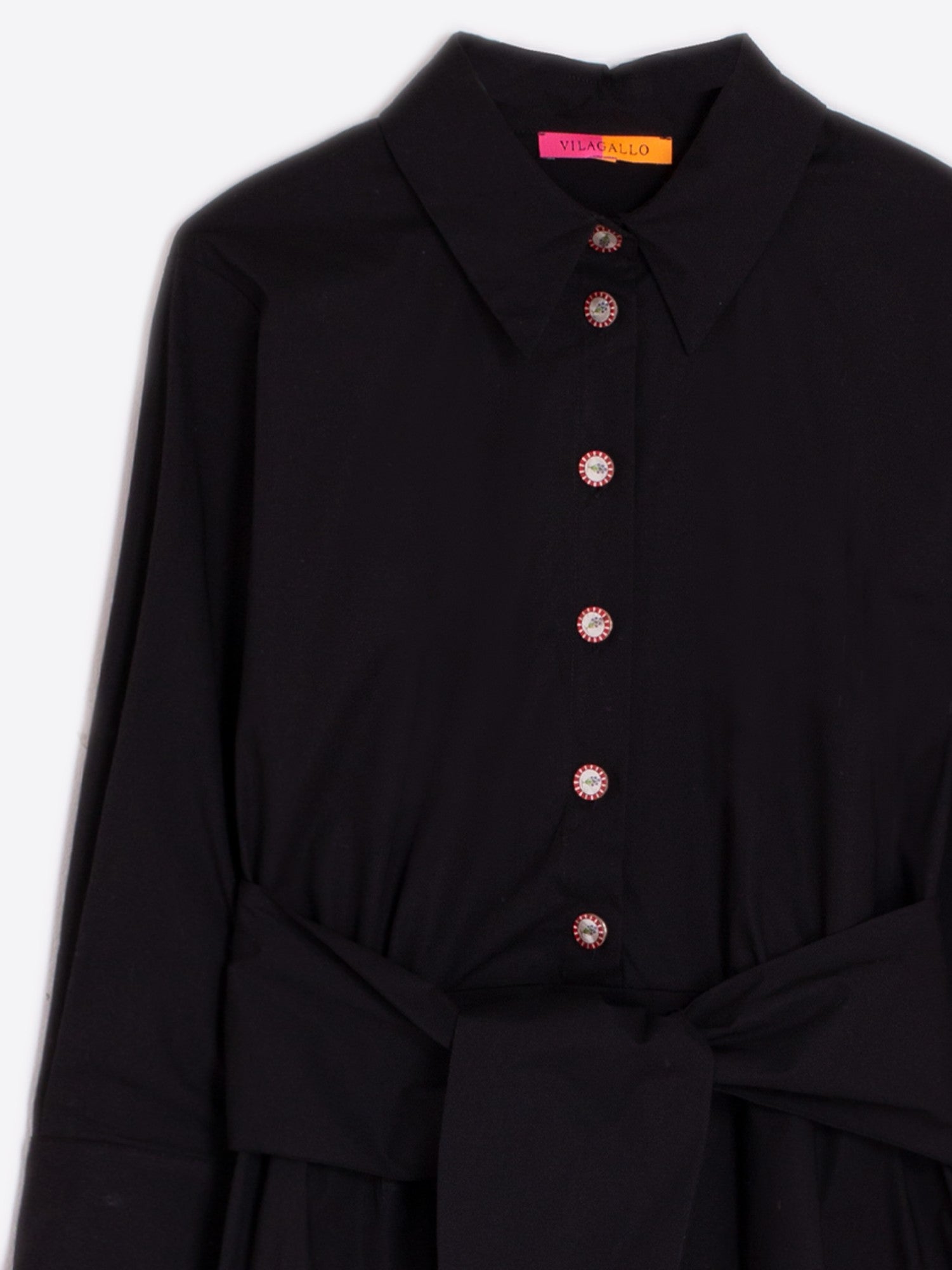 Camisero Dress in Lazo Negro Poplin