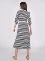 Load image into Gallery viewer, Carolina Dress in Navy Stripe Canale

