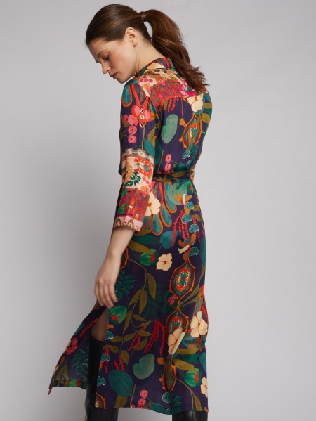 Dafne Dress in Foral Border Print