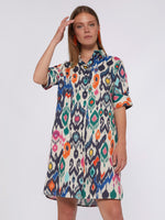 Load image into Gallery viewer, Hester Dress in Multicolor Ikat
