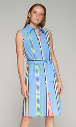 Load image into Gallery viewer, Mariya Dress in Azul Seersucker
