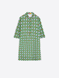 Tyanna Dress in Geometrico Verde Rosa