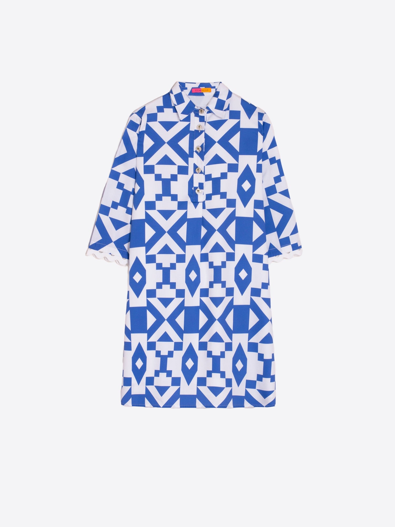 Tyanna Dress in Maxi Geo Azulon