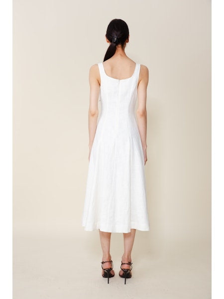 Honeybell Square Neck Midi Dress in White