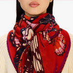 Load image into Gallery viewer, Papillons Scarf in Red
