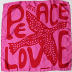 Load image into Gallery viewer, Mini Peace and Love Scarf in Fuchsia
