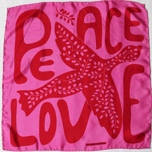 Mini Peace and Love Scarf in Fuchsia