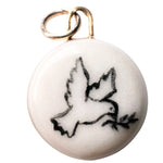 Load image into Gallery viewer, Peace Dove Charm on Gold Singapore Chain

