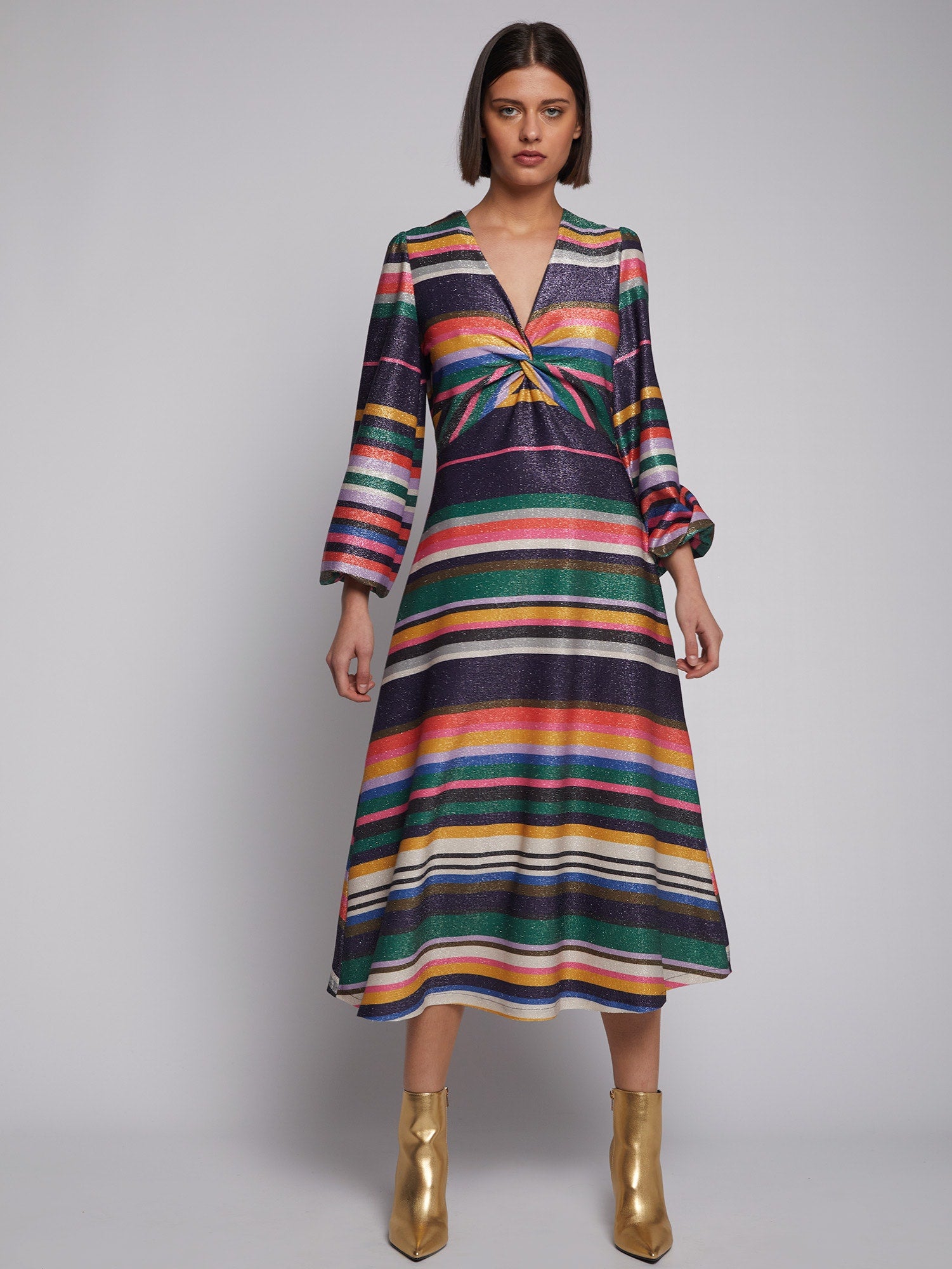Carolina Dress in Multicolor Stripe