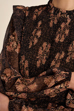 Load image into Gallery viewer, Apolline Ruched Blouse in Chocolate
