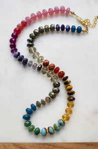 Gemma Medium Rondelle Necklace in Dark Multi