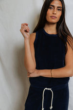 Load image into Gallery viewer, Esther Loop Terry Tank in Navy
