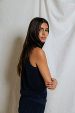 Load image into Gallery viewer, Esther Loop Terry Tank in Navy
