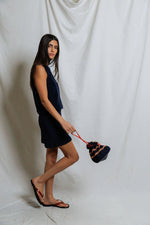 Load image into Gallery viewer, Emery Loop Terry Mini Skirt in Navy

