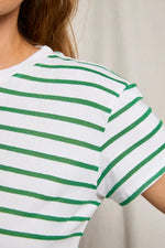 Load image into Gallery viewer, Everett Stripe Tee in Grass Stripe
