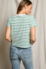 Load image into Gallery viewer, Everett Stripe Tee in Grass Stripe
