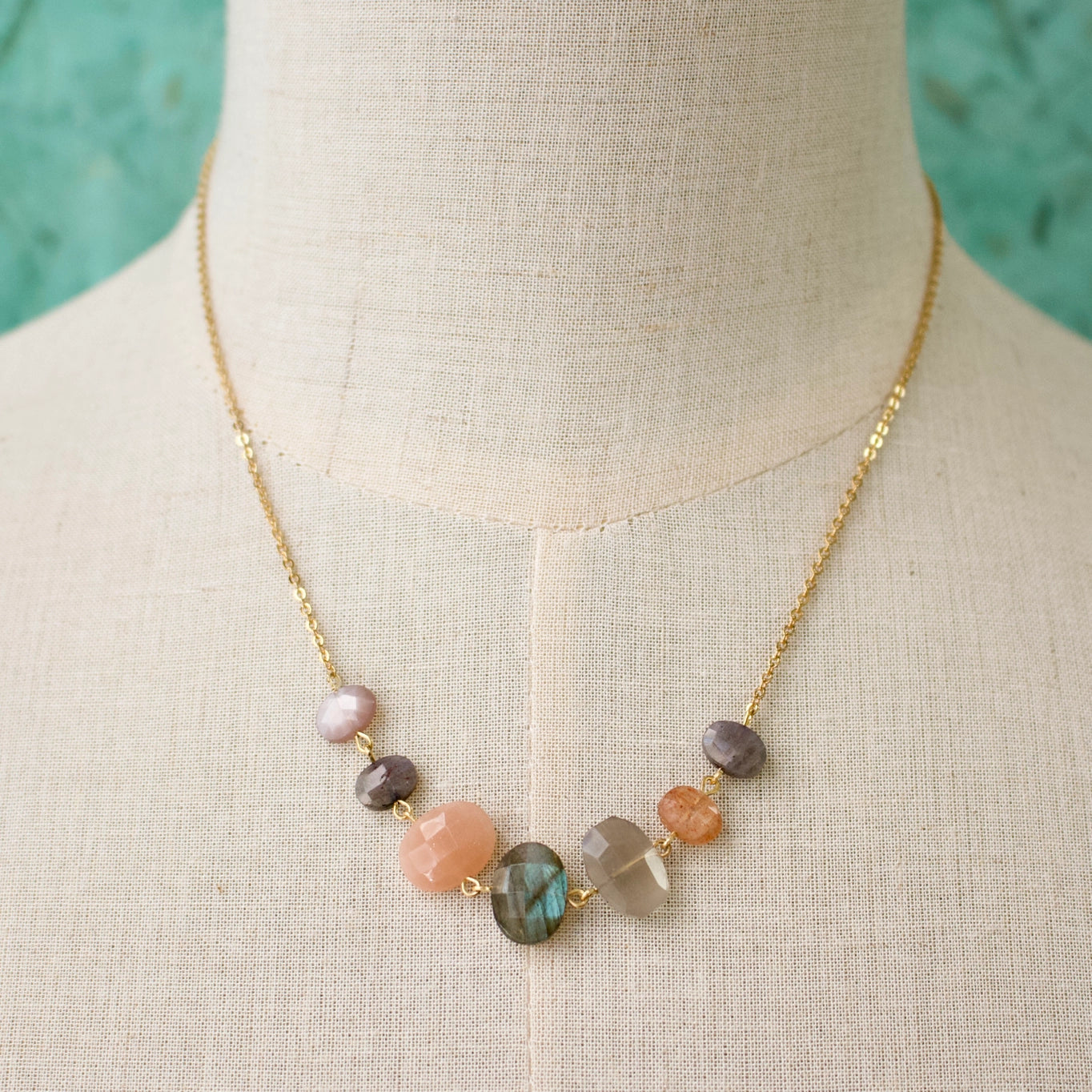 Semi Stacked Necklace in Toast