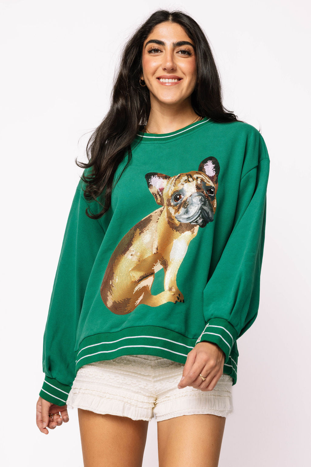 French Bulldog Sweatshirt in Green