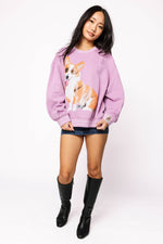 Load image into Gallery viewer, Corgi Sweatshirt in Light Purple
