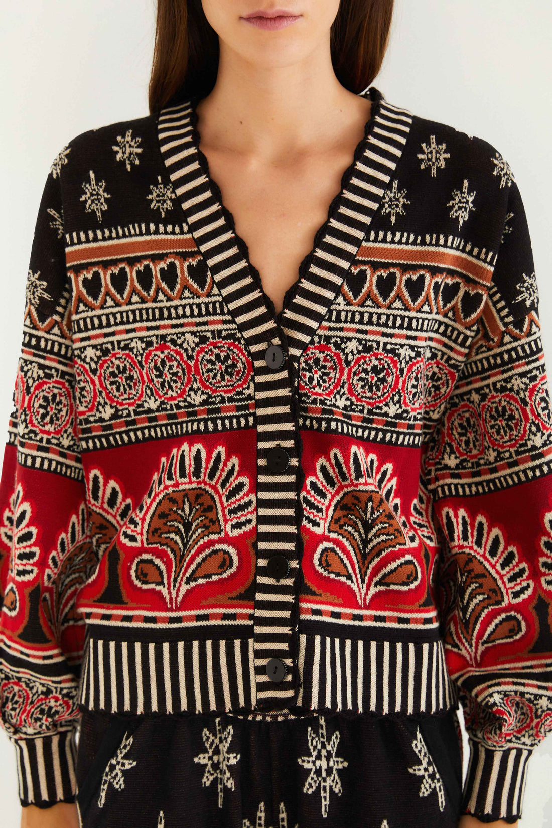 Ainika Love Coconut Groove Knit Cardigan in Multi