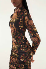 Load image into Gallery viewer, Berry Garden Tulle Midi Dress in Black
