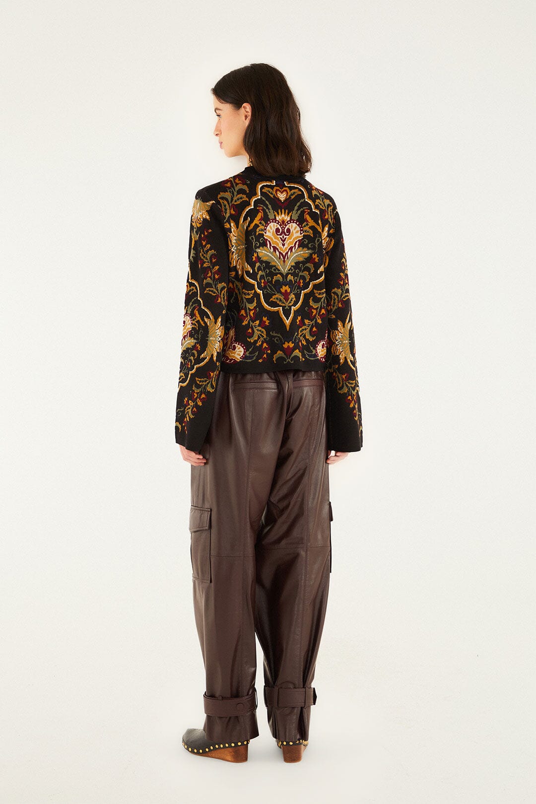 Majestic Hearts Knit Cardigan in Black