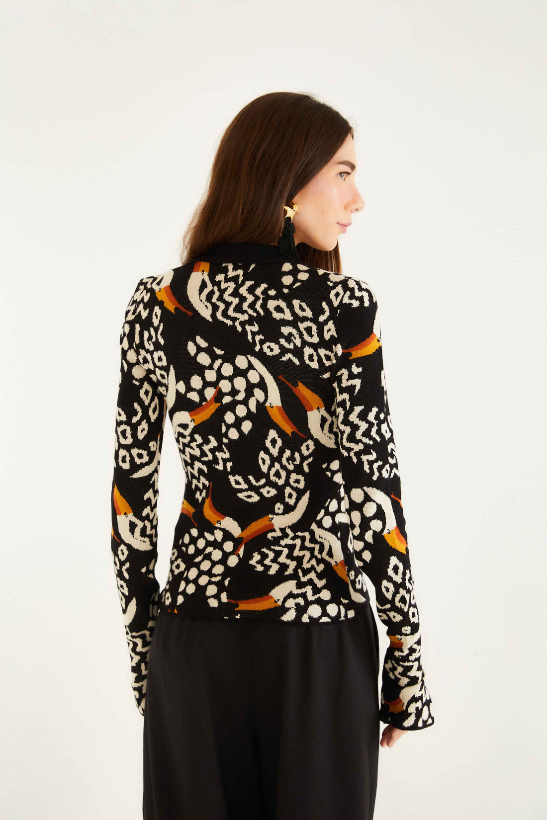 Tucanissimo Polo Knit Top in Black