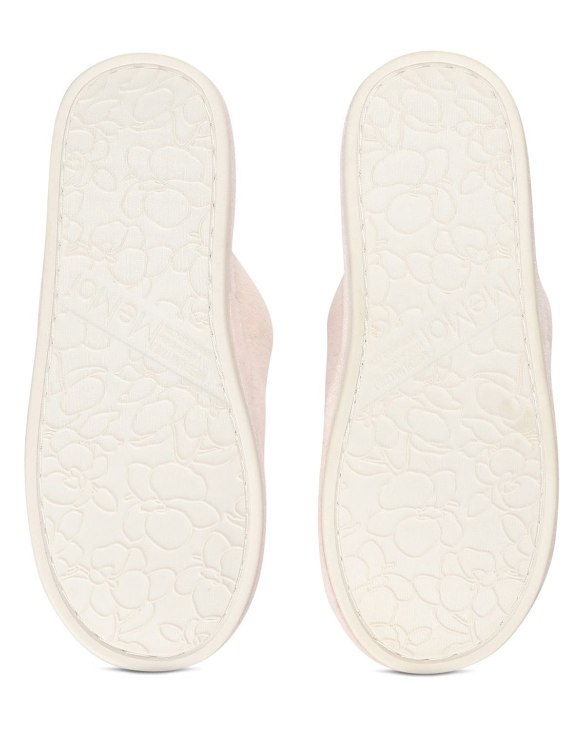 I Love Paris Plush Slippers in Pale Blush