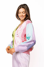Load image into Gallery viewer, Rainbow Colorblock Easter Bunny Cardigan in Multi Pastel
