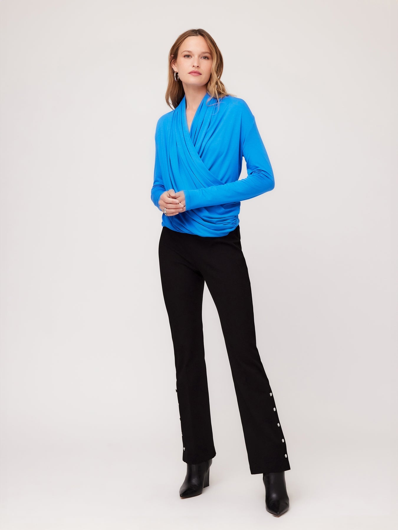 Blouson Wrap Top in Blue – Mint Julep