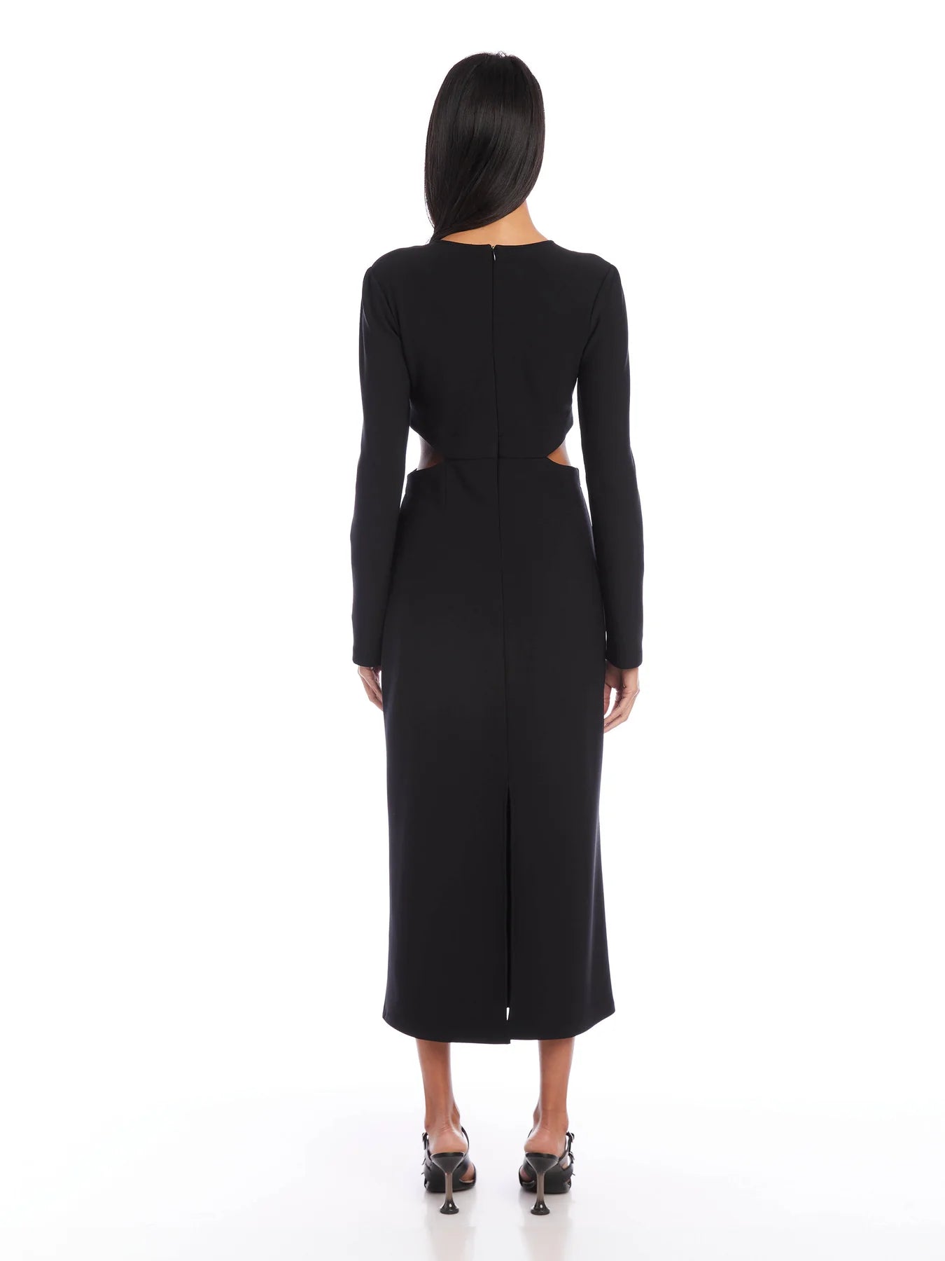 Cutout Midi Dress in Black