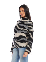 Load image into Gallery viewer, Drape Turtleneck Top in Zebra
