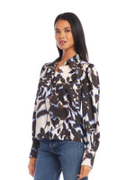 Load image into Gallery viewer, Blouson Sleeve Top in Floral Print
