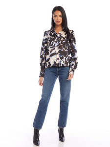 Blouson Sleeve Top in Floral Print