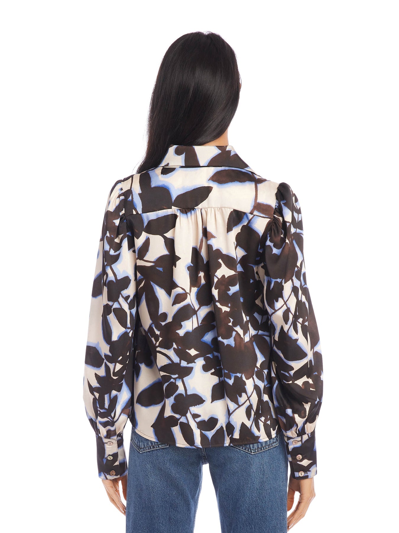 Blouson Sleeve Top in Floral Print