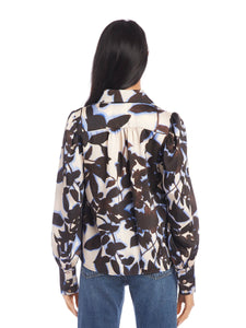 Blouson Sleeve Top in Floral Print
