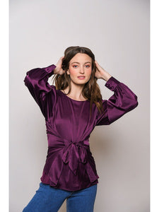 Sura Popover Top in Plum