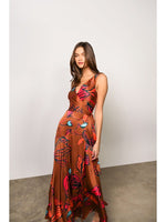 Load image into Gallery viewer, Mikki Maxi Dress in Copper Leaves
