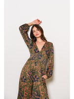 Load image into Gallery viewer, Maza Jumpsuit in Olive Three Tone Floral
