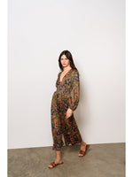 Load image into Gallery viewer, Maza Jumpsuit in Olive Three Tone Floral
