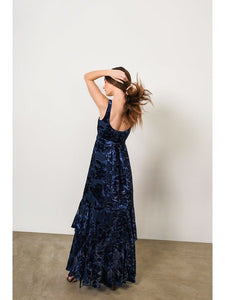 Bax Maxi Wrap Dress in Navy Eden Burnout Floral