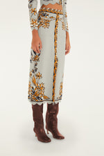 Load image into Gallery viewer, Stained Glass Knit Skirt in Grey
