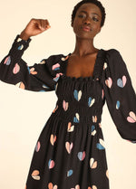 Load image into Gallery viewer, Heart Maxi Dress in Black Multi
