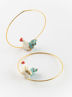 Load image into Gallery viewer, Harvest Time Hen Small Hoop Earrings
