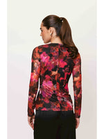 Load image into Gallery viewer, Evia Faux Wrap Blouse in Abstract Pink Multi

